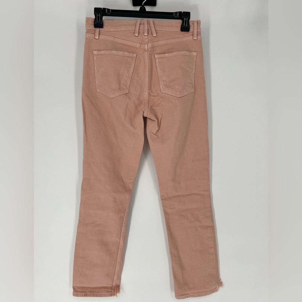 MCGUIRE NWOT VALLETTA‎ STRAIGHT BUTTON FLY JEAN W/CUT FRINGE CUFF PRETTY IN PINK